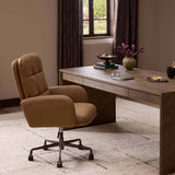 Acton Leather Desk Chair, Maestro Camel by Four Hands