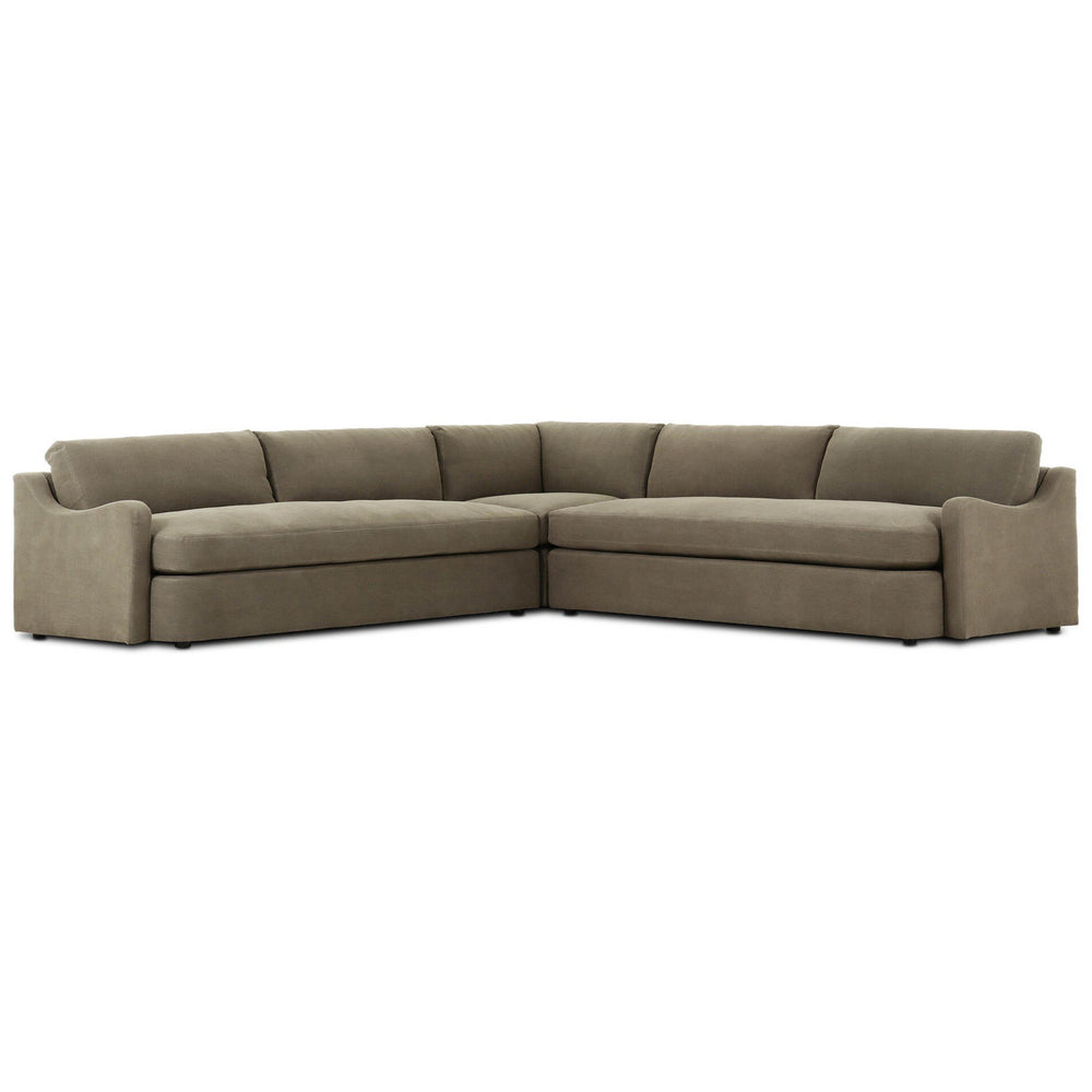 Aurelia 3 Piece Sectional, Broadway Olive by Amber Lewis x Four Hands