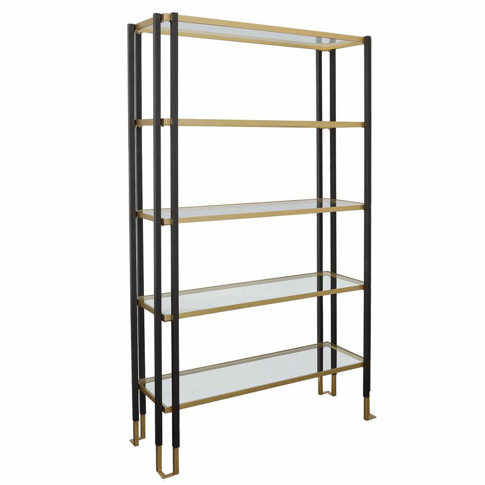 Kentmore Etagere, Black/Gold-Furniture - Storage-High Fashion Home