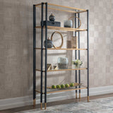Kentmore Etagere, Black/Gold-Furniture - Storage-High Fashion Home