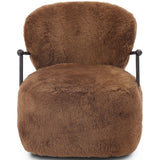 Plath Swivel Chair, Ochre Shearling by Four Hands