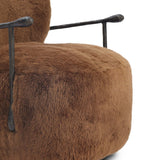 Plath Swivel Chair, Ochre Shearling by Four Hands