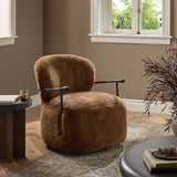 Plath Swivel Chair, Ochre Shearling by Four Hands
