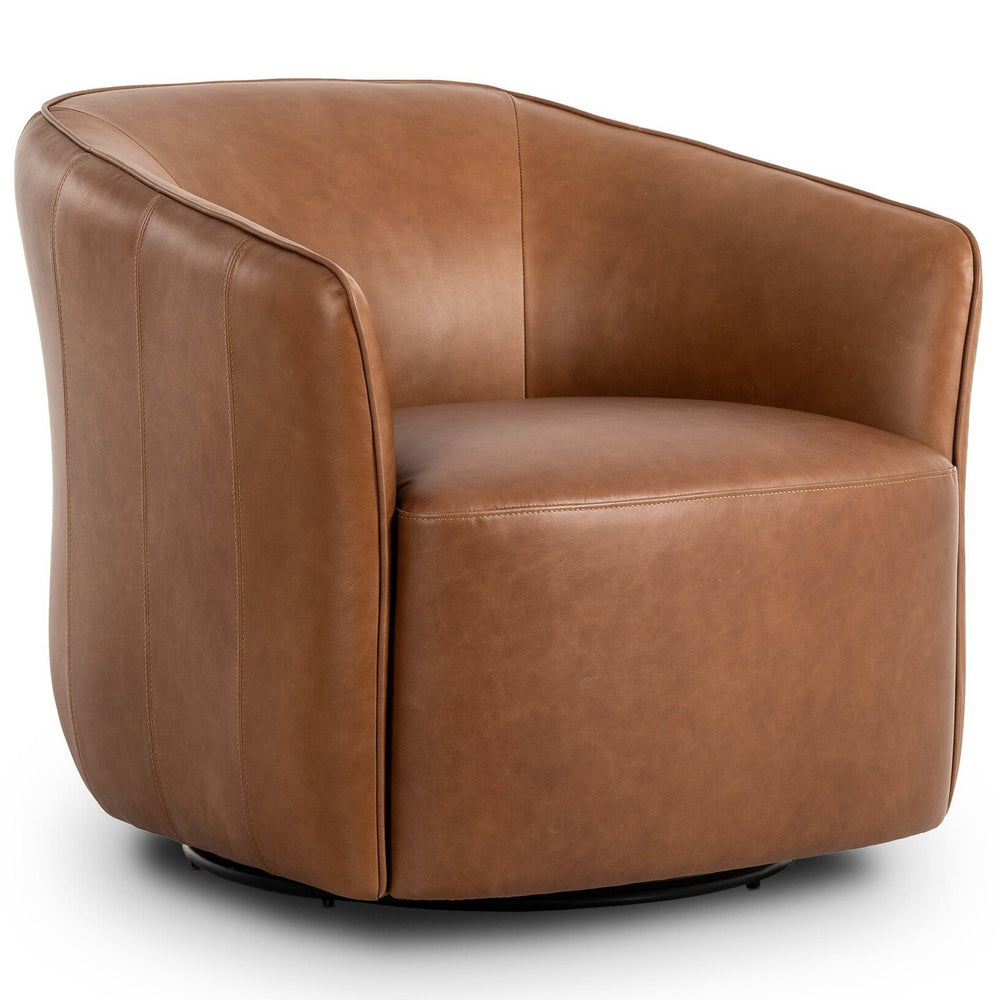 Rodgers Leather Swivel Chair, Sonoma Chestnut by Four Hands