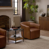 Rodgers Leather Swivel Chair, Sonoma Chestnut by Four Hands
