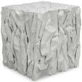 Teak Root Bunching Cube, White