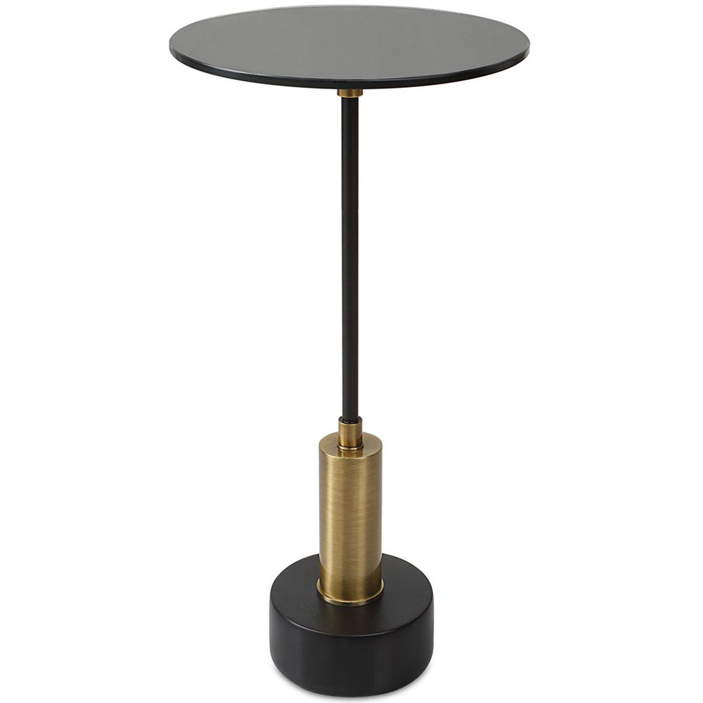 Spector Accent Table, Satin Black-Furniture - Accent Tables-High Fashion Home