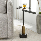 Spector Accent Table, Satin Black-Furniture - Accent Tables-High Fashion Home