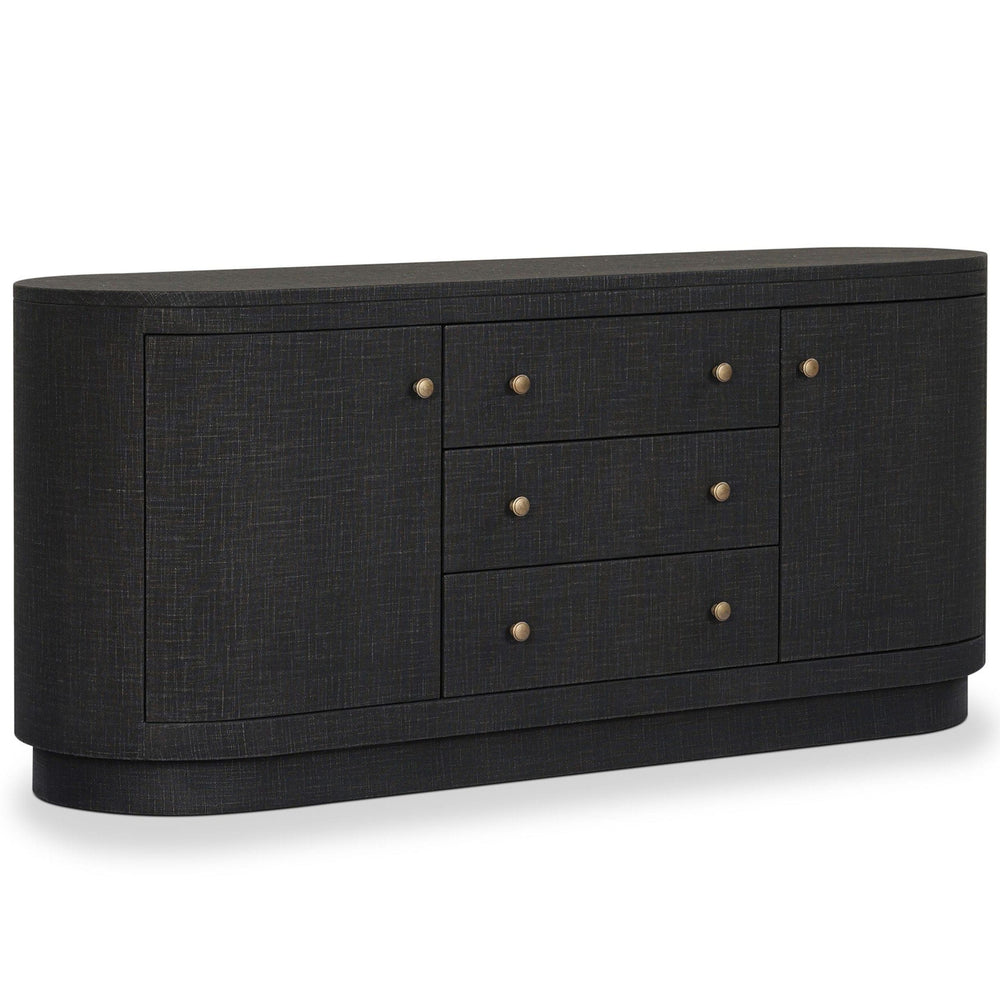 Amelia Media Console, Black Linen by Four Hands-Furniture - Storage-High Fashion Home