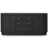 Amelia Media Console, Black Linen by Four Hands-Furniture - Storage-High Fashion Home