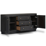 Amelia Media Console, Black Linen by Four Hands-Furniture - Storage-High Fashion Home