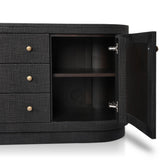 Amelia Media Console, Black Linen by Four Hands-Furniture - Storage-High Fashion Home
