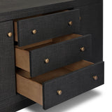 Amelia Media Console, Black Linen by Four Hands-Furniture - Storage-High Fashion Home