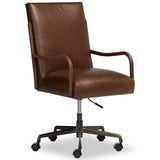 Quill Leather Desk Chair, Havana Brown by Four Hands