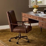 Quill Leather Desk Chair, Havana Brown by Four Hands