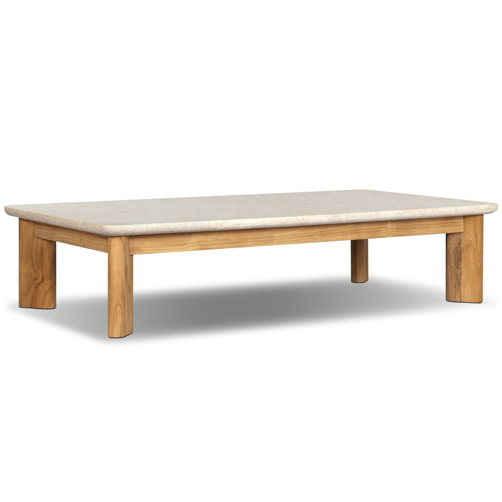 Sterling Outdoor Stone Coffee Table, Beige Fossil by Four Hands