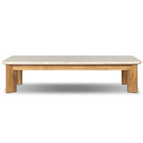 Sterling Outdoor Stone Coffee Table, Beige Fossil by Four Hands