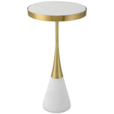 Apex Accent Table, Brushed Brass-Furniture - Accent Tables-High Fashion Home