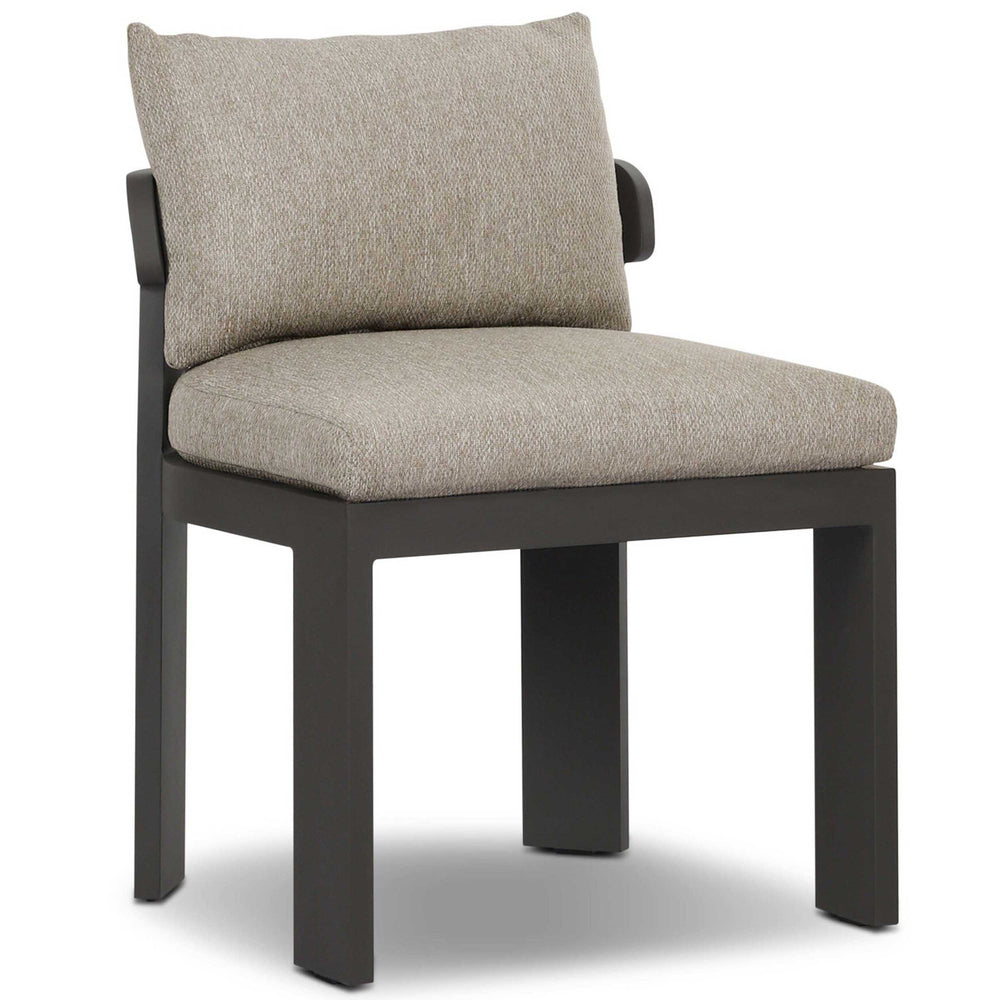 Jackson Outdoor Metal Armless Dining Chair, Concha Fog, Set of 2 by Four Hands
