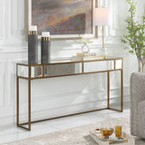 Reflect Console Table, Aged Gold
