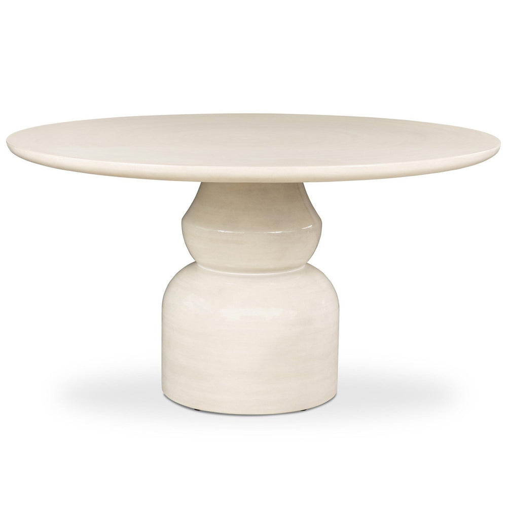 Faber Outdoor Dining Table, Glossy Cream