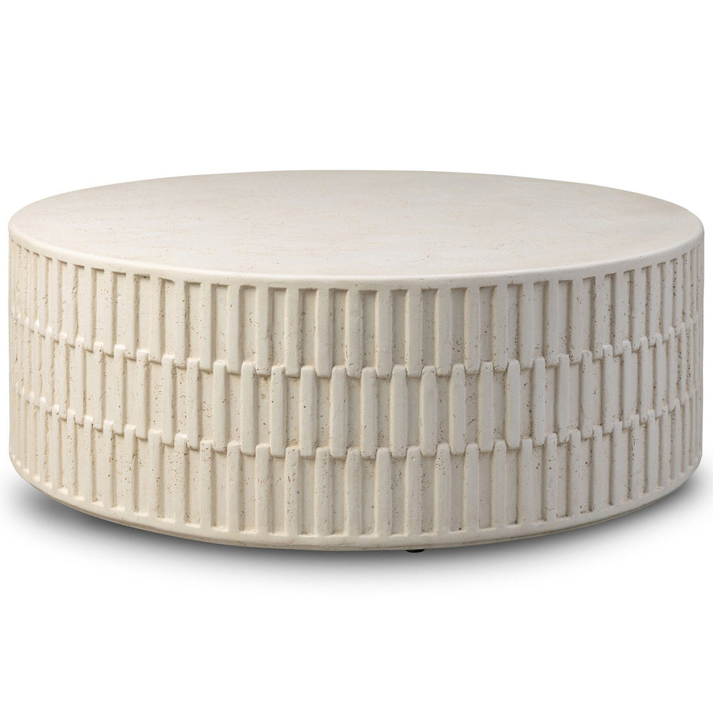 Callisto Outdoor Coffee Table, Aged White by Four Hands