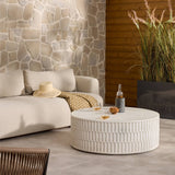 Callisto Outdoor Coffee Table, Aged White by Four Hands