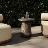 Claire Outdoor End Table, Brown  by Four Hands