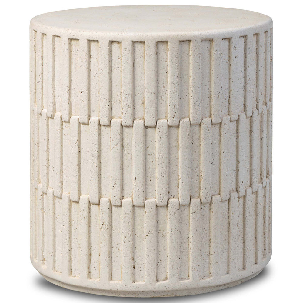 Callisto Outdoor End Table, Aged White by Four hands