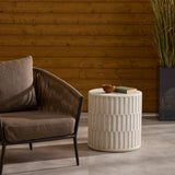 Callisto Outdoor End Table, Aged White by Four hands