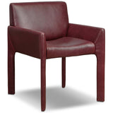 Graford Leather Dining Chair, Dulane Burgundy, Set of 2 by Four Hands