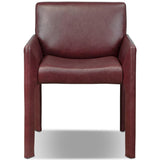 Graford Leather Dining Chair, Dulane Burgundy, Set of 2 by Four Hands