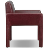 Graford Leather Dining Chair, Dulane Burgundy, Set of 2 by Four Hands