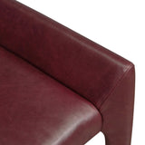 Graford Leather Dining Chair, Dulane Burgundy, Set of 2 by Four Hands