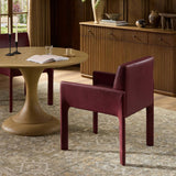 Graford Leather Dining Chair, Dulane Burgundy, Set of 2 by Four Hands