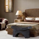 Tonga Accent Stool, Black by Four hands