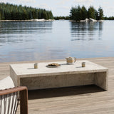 Ludlow Outdoor Coffee Table, Natural Veined Concrete by Four Hands