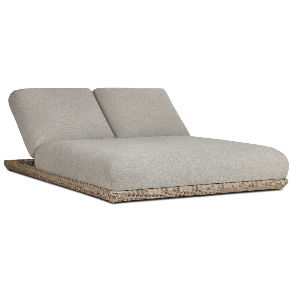 Evander Outdoor Double Chaise, Ramiro Ecru by Four Hands