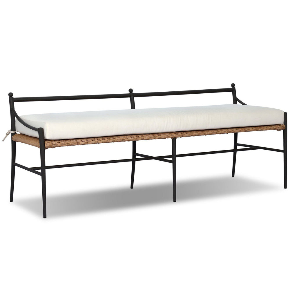 Mae Outdoor Dining Bench, Liller Flax by Amber Lewis x Four Hands