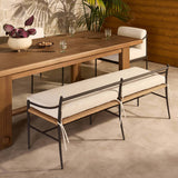 Mae Outdoor Dining Bench, Liller Flax by Amber Lewis x Four Hands