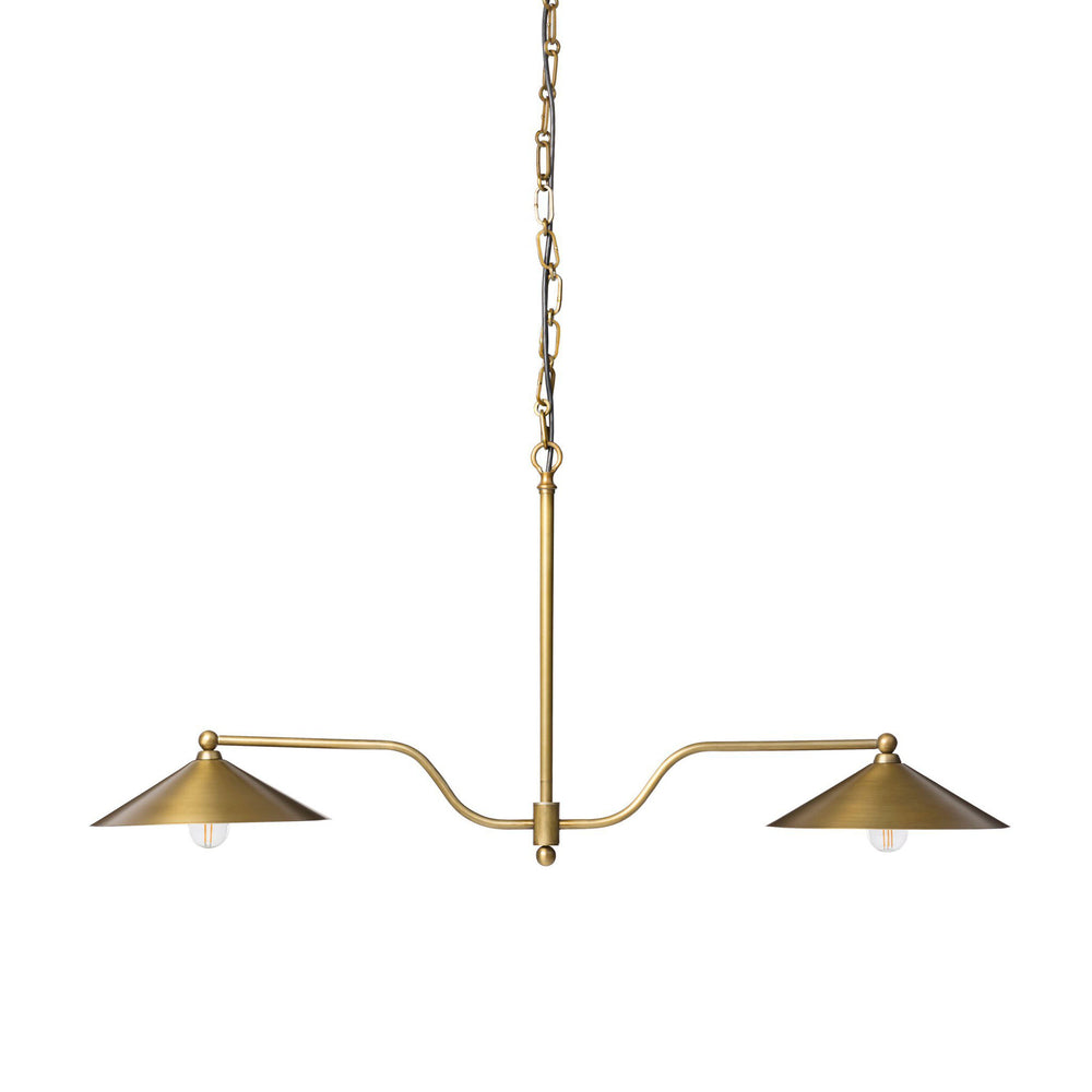 Brecken Linear Chandelier, Aged Antique Brass by Amber Lewis x Four Hands