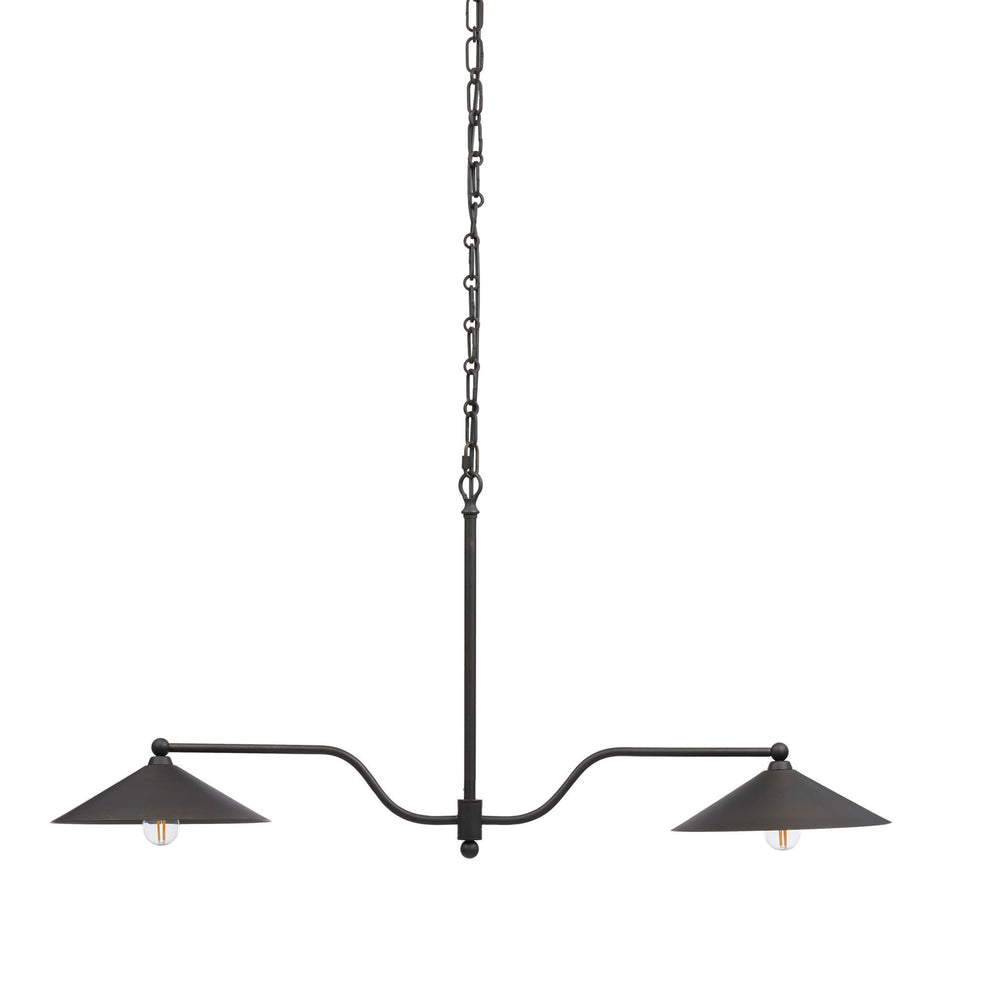 Brecken Linear Chandelier, Dark Bronze by Amber Lewis x Four Hands