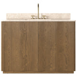 Brookhurst Single Wide Vanity, Satin Drifted Oak Veneer by Four Hands — FRT_1