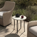 Idalia Outdoor End Table, White by Four Hands