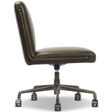 Amos Leather Desk Chair, Dulane Moss by Four Hands
