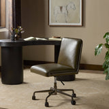 Amos Leather Desk Chair, Dulane Moss by Four Hands