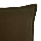 Trenton Leather Pillow, Nubuck Olive, by Four Hands