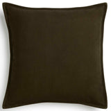 Trenton Leather Pillow, Nubuck Olive, by Four Hands