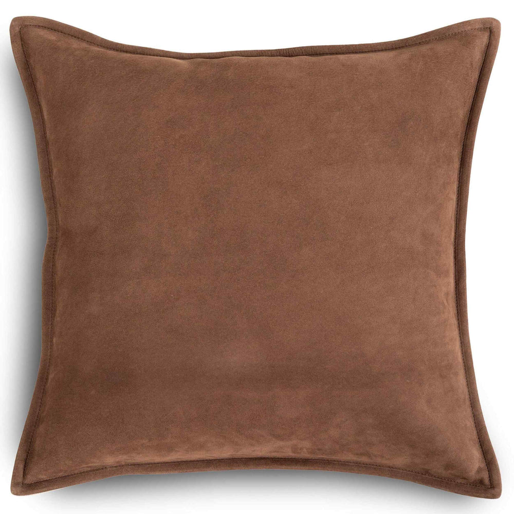 Trenton Leather Pillow, Nubuck Tobacco, by Four Hands