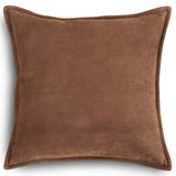 Trenton Leather Pillow, Nubuck Tobacco, by Four Hands